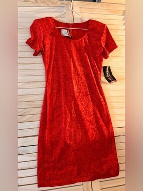 All that Jazz Deep crushed Red Velvet-Look Y2K vintage dress NWT